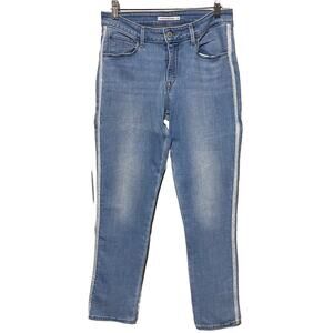 Levis Women’s Skinny Jeans 12/31 Classic Mid Rise Silver Tuxedo Striped Levi's